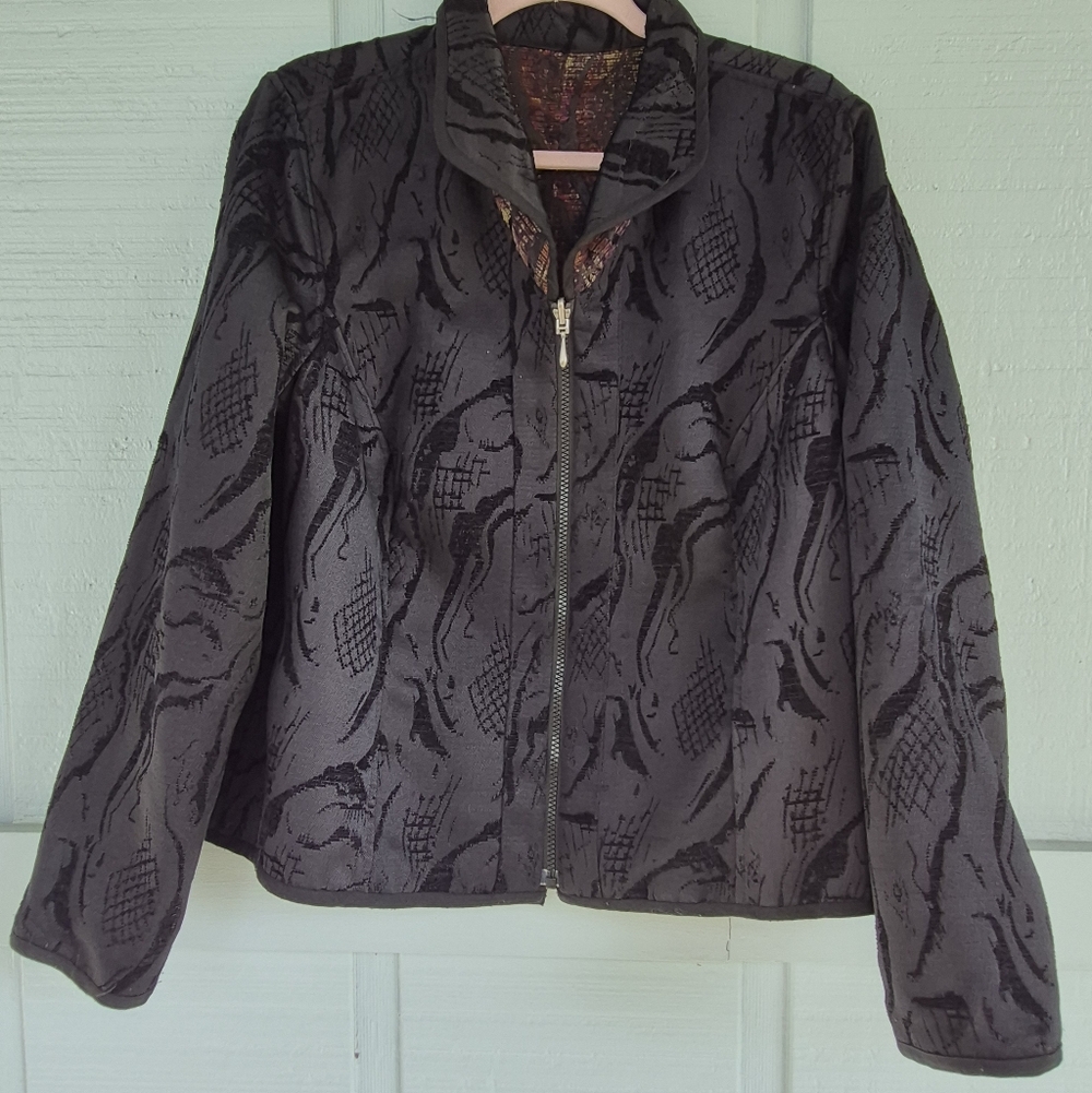 Womans Reversible Tapestry/ Jacquard M/L Jacket Whimsygoth